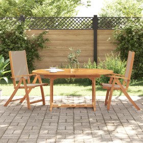 Folding garden chairs 2 units solid acacia wood textilene by , Garden chairs - Ref: Foro24-4008423, Price: 156,99 €, Discount: %