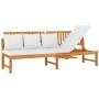 vidaxL Sofa bed with solid acacia wood cushion cream 200x60x75 cm by vidaXL, Outdoor beds - Ref: Foro24-312144, Price: 318,54...