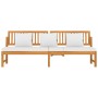 vidaxL Sofá cama con cojín madera maciza acacia crema 200x60x75 cm de vidaXL, Camas para exteriores - Ref: Foro24-312144, Pre...