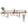 Wall-mounted sink shelf made of stainless steel and solid acacia wood by , bathroom vanities - Ref: Foro24-3302750, Price: 13...