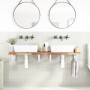 Wall-mounted sink shelf made of stainless steel and solid acacia wood by , bathroom vanities - Ref: Foro24-3302750, Price: 13...