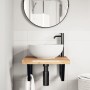 Wall-mounted sink shelf made of stainless steel and solid acacia wood by , bathroom vanities - Ref: Foro24-3302767, Price: 78...