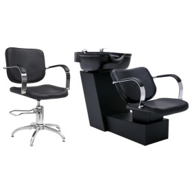 Lavacabezas y sillón de peluquería de piel sintética de vidaXL, Sillas de peluquería - Ref: Foro24-3080274, Precio: 666,99 €,...