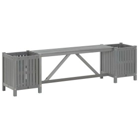 Garden bench with 2 gray acacia wood planters 150 cm by vidaXL, garden benches - Ref: Foro24-311823, Price: 93,99 €, Discount: %