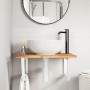 Wall-mounted sink shelf made of stainless steel and solid acacia wood by , bathroom vanities - Ref: Foro24-3302882, Price: 70...