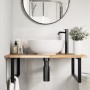 Wall-mounted sink shelf made of stainless steel and solid acacia wood by , bathroom vanities - Ref: Foro24-3302889, Price: 84...