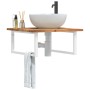 Wall-mounted sink shelf made of stainless steel and solid acacia wood by , bathroom vanities - Ref: Foro24-3302880, Price: 70...