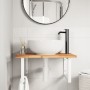 Wall-mounted sink shelf made of stainless steel and solid acacia wood by , bathroom vanities - Ref: Foro24-3302880, Price: 70...