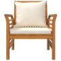 Sillones con cojines blanco crema 2 uds madera maciza de acacia de vidaXL, Sillas de jardín - Ref: Foro24-312137, Precio: 234...