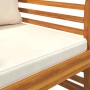 Sillones con cojines blanco crema 2 uds madera maciza de acacia de vidaXL, Sillas de jardín - Ref: Foro24-312137, Precio: 234...