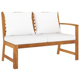 Acacia wood garden bench with cream cushions 114.5 cm by vidaXL, Modular outdoor sofas - Ref: Foro24-311838, Price: 146,99 €,...