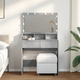 Dresser with LED lights concrete gray 80x41x134.5 cm by , Bedroom Dressers - Ref: Foro24-848188, Price: 134,55 €, Discount: %