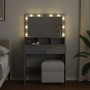 Tocador con luces LED gris hormigón 80x41x134,5 cm de , Tocadores para dormitorios - Ref: Foro24-848188, Precio: 134,55 €, De...