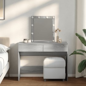 Dresser with LED lights in Sonoma gray color, 100x40x130 cm. by , Bedroom Dressers - Ref: Foro24-848197, Price: 132,99 €, Dis...