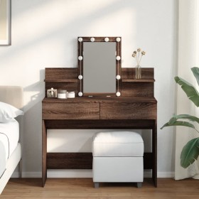 Dresser with LED lights, brown oak, 100x40x130 cm by , Bedroom Dressers - Ref: Foro24-848205, Price: 135,02 €, Discount: %