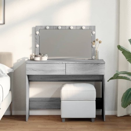 Dresser with LED lights in Sonoma gray color, 100x40x120 cm. by , Bedroom Dressers - Ref: Foro24-848211, Price: 135,75 €, Dis...