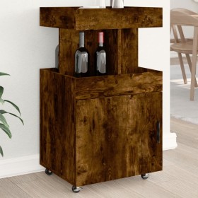 Carrito de bar madera de ingeniería roble ahumado 50x41x89 cm de , Aparadores - Ref: Foro24-848266, Precio: 103,26 €, Descuen...