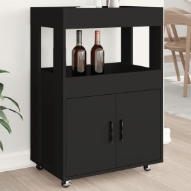 Carrito de bar madera de ingeniería negro 60x39,5x89 cm de , Aparadores - Ref: Foro24-848270, Precio: 118,83 €, Descuento: %