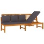 Sofa bed with cushion solid gray acacia wood 200x60x75 cm by vidaXL, Outdoor beds - Ref: Foro24-312145, Price: 354,99 €, Disc...