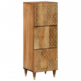 Aparador alto madera maciza de mango 40x33x110 cm de , Almacenamiento para CD y DVD - Ref: Foro24-358313, Precio: 154,43 €, D...