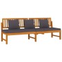 Sofa bed with cushion solid gray acacia wood 200x60x75 cm by vidaXL, Outdoor beds - Ref: Foro24-312145, Price: 354,99 €, Disc...