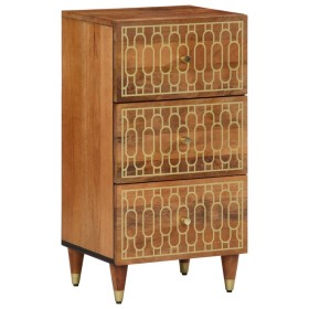 Solid mango wood auxiliary cabinet 40x33x75 cm by , CD and DVD storage - Ref: Foro24-358307, Price: 128,99 €, Discount: %