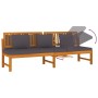 Sofa bed with cushion solid gray acacia wood 200x60x75 cm by vidaXL, Outdoor beds - Ref: Foro24-312145, Price: 354,99 €, Disc...