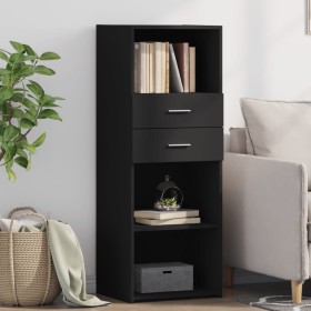 Tall black engineered wood sideboard 45x42.5x124 cm by , Sideboards - Ref: Foro24-846167, Price: 107,18 €, Discount: %