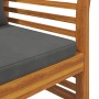 Garden bench with dark gray cushions made of solid acacia wood by vidaXL, garden benches - Ref: Foro24-312140, Price: 190,26 ...