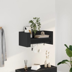 Engineered wood black wall shelf 70.5x35x30.5 cm by , Shelves and shelves - Ref: Foro24-848452, Price: 36,71 €, Discount: %