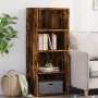 Tall smoked oak engineered wood sideboard 50x41x124 cm by , Sideboards - Ref: Foro24-846401, Price: 79,69 €, Discount: %