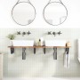 Wall-mounted sink shelf made of stainless steel and solid acacia wood by , bathroom vanities - Ref: Foro24-3302731, Price: 11...