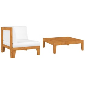 2-piece garden furniture set with solid acacia wood and cushions by vidaXL, Modular outdoor sofas - Ref: Foro24-312146, Price...