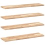 Floating shelves 4 units untreated acacia wood 100x20x2 cm by , Shelves and shelves - Ref: Foro24-3279350, Price: 85,37 €, Di...