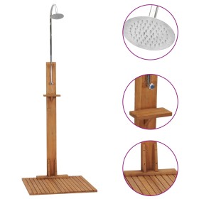 Solid teak wood garden shower 75x75x210 cm by vidaXL, Pool and spa accessories - Ref: Foro24-312276, Price: 223,99 €, Discoun...