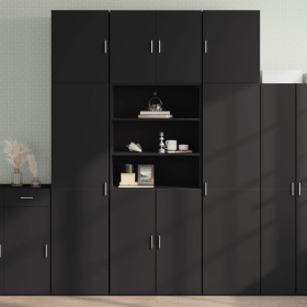 Hoher schwarzer Schrank aus Holzwerkstoff 80x42,5x249 cm von , Sideboards - Ref: Foro24-3281358, Preis: 261,99 €, Rabatt: %