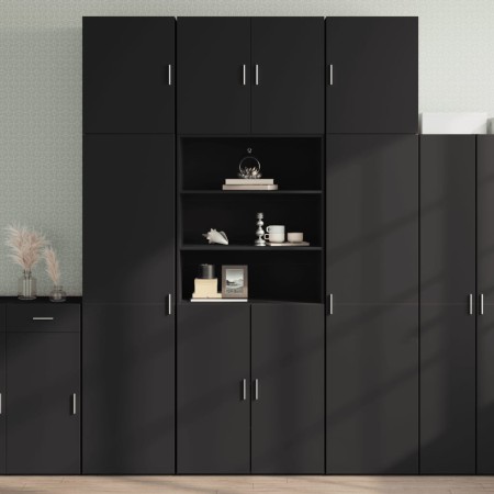 Aparador alto madera de ingeniería negro 80x42,5x249 cm de , Aparadores - Ref: Foro24-3281358, Precio: 261,99 €, Descuento: %