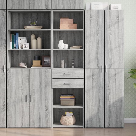 Aparador de madera de ingeniería gris Sonoma 50x42,5x185 cm de , Aparadores - Ref: Foro24-3281460, Precio: 140,61 €, Descuent...