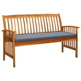 Banco de jardín con cojín madera maciza de acacia 147 cm de vidaXL, Bancos de jardín - Ref: Foro24-312135, Precio: 170,99 €, ...