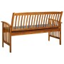 Banco de jardín con cojín madera maciza de acacia 147 cm de vidaXL, Bancos de jardín - Ref: Foro24-312135, Precio: 170,99 €, ...