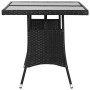 Garden table 140x80x74 cm black synthetic rattan by , Garden tables - Ref: Foro24-318713, Price: 159,14 €, Discount: %