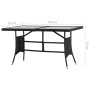 Garden table 140x80x74 cm black synthetic rattan by , Garden tables - Ref: Foro24-318713, Price: 159,14 €, Discount: %