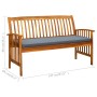 Garden bench with cushion solid acacia wood 147 cm by vidaXL, garden benches - Ref: Foro24-312135, Price: 170,99 €, Discount: %