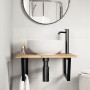 Wall-mounted sink shelf made of stainless steel and solid acacia wood by , bathroom vanities - Ref: Foro24-3302875, Price: 70...