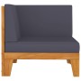 Sectional Corner Sofa and Cushions Dark Gray Acacia Wood by vidaXL, Modular outdoor sofas - Ref: Foro24-312149, Price: 128,51...