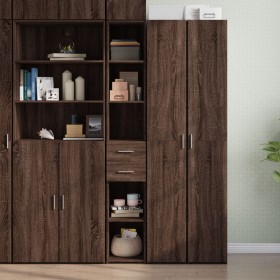 Engineered wood brown oak sideboard 30x42.5x185 cm by , Sideboards - Ref: Foro24-846242, Price: 100,99 €, Discount: %