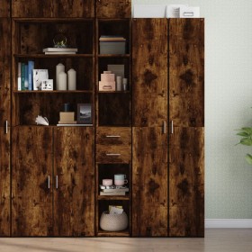 Smoked oak engineered wood sideboard 30x42.5x185 cm by , Sideboards - Ref: Foro24-846240, Price: 98,99 €, Discount: %