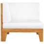 Sectional corner sofa and cushions white cream acacia wood by vidaXL, Modular outdoor sofas - Ref: Foro24-312148, Price: 123,...