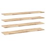 Floating shelves 4 units untreated acacia wood 140x30x2 cm by , Shelves and shelves - Ref: Foro24-3279386, Price: 162,45 €, D...