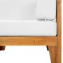 Ecksofa und Kissen aus weißem und cremefarbenem Akazienholz von vidaXL, Modulare Sofas für den Außenbereich - Ref: Foro24-312...